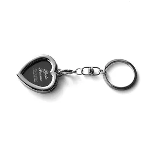 Best Selling Popular Heart Shape Mini keychain Souvenir Custom Logo Metal Photo Frame