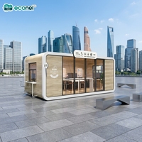 Mini-restaurant modulaire préfabriqué en forme de cabine, kiosque de restauration rapide, restaurant mobile en capsule pour rue piétonne commerciale