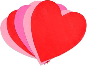 Serviettes <span class=keywords><strong>en</strong></span> <span class=keywords><strong>papier</strong></span> jetables <span class=keywords><strong>en</strong></span> forme <span class=keywords><strong>de</strong></span> cœur rouge personnalisées avec logo pour cocktails, mariages, fêtes, dîners - Product Image 1