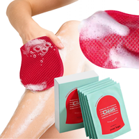 Gant exfoliant pour le corps au sel marin, pré-imprégné, pour nettoyage en profondeur, éliminateur de peaux mortes, tampon exfoliant