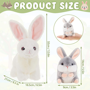 Animal de peluche 1 mamá conejito de peluche con 4 pequeños bebé conejo juguete encantador juguetes realistas regalos de Pascua hermosas niñas en muñeca bebé - Product Image 3