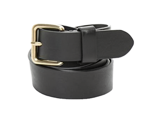 Cinturón de Cuero Vacuno Genuino Negro y Marrón de Primera Calidad con Hebilla Metálica Plateada y Cierre Automático – Cinturón Duradero para Negocios y Uso Casual - Product Image 1