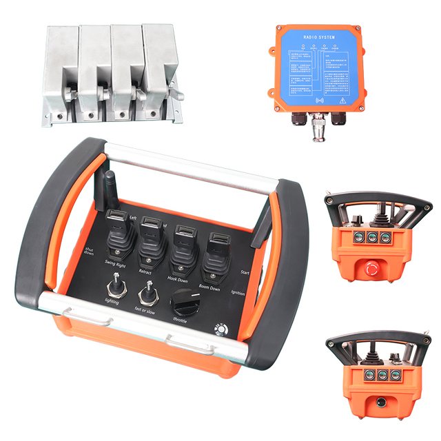 Professional 4-Axis Joystick Industrial Radio Remote Control with Receiver for Heavy Duty Lorry Loader Crane Control System