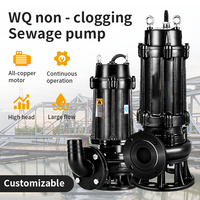 Pompe à eaux usées submersible centrifuge 220v 380v, produits de pompe de puisard, pompe à eaux usées submersible en fonte
