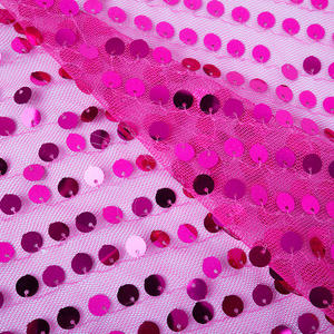 Tissu de broderie en maille à paillettes de haute qualité 9 mm, tissu de scène scintillant, <span class=keywords><strong>tulle</strong></span> en polyester, tissu à paillettes coloré - Product Image 4