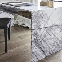 Table de salon, de bureau ou de bureau d'étude en marbre gris naturel, table de bureau en marbre Viola Calcatta