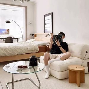 Sofá Cama y Silla Plegable Pequeña de Metal Moderno RYH con Tapicería de Tela para Sala de Estar de Apartamento y Uso en Hoteles - Product Image 3