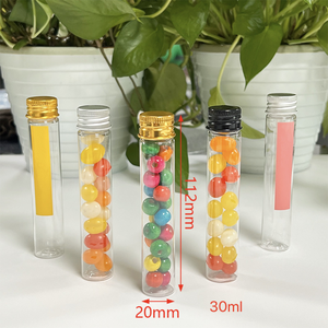 Alta Qualidade 30ml Tubo De Teste De Plástico Transparente Tubos Planta Sementes Pacote Tubo De Teste De Plástico com Tampa De Alumínio De Ouro - Product Image 6
