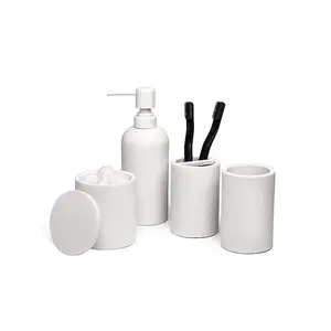 Premium Matte 4 Pcs Bad zubehör Set Modernes Dekor Komplette Bad Toilette Zubehör Zahnbürsten halter Set