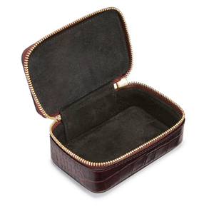 Wholesale Custom Luxurious Box Crocodile Travel Case Leather Jewelry Zipper Jewelry Organizer Bag