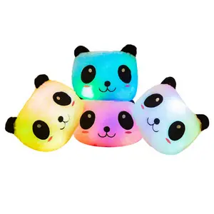 35 centímetros Luminosa Criativo panda Pillow Incandescência Colorido Almofada Panda Infantil Apaziguar Boneca De Pelúcia de Animais K1 Diodo Emissor de Luz de Brinquedo de pelúcia