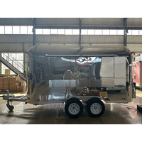 Nouvelle Camionnette Alimentaire Mobile en Acier Inoxydable 304, Camper Van, Chariot à Hot-dogs, Remorque Alimentaire pour Café et Crème Glacée avec Cuisine Complète