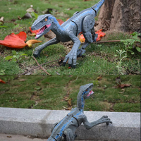 2.4G kablosuz uzaktan kumanda Velociraptor elektrikli oususto-optik sprey dinozor oyuncak Tyrannosaurus Rex modeli çocuk oyuncak