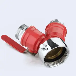 High Quality Firefighting Equipment Leader Line Siamese Ball Type Hose Valve Fire Brass Siamese Leader Line