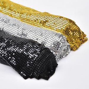Tessuto in Rete Metallica Dorata 45*150cm con Paillettes e Strass per Creazione di Abiti, Borse, <span class=keywords><strong>Vestiti</strong></span> e Accessori Glitterati - Product Image 2
