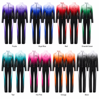 Conjunto de Calentamiento Deportivo Morado Ombre Personalizado, Traje Deportivo con Degradado Morado y Negro, Chaqueta con Cierre Completo y Cuello Alto, Pantalones Rectos, Traje de Entrenamiento