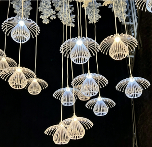 Lampe décorative créative en plastique pour mariage, lustre pissenlit à 10 têtes, méduse lumineuse, magnifique lampe océanique - Product Image 2