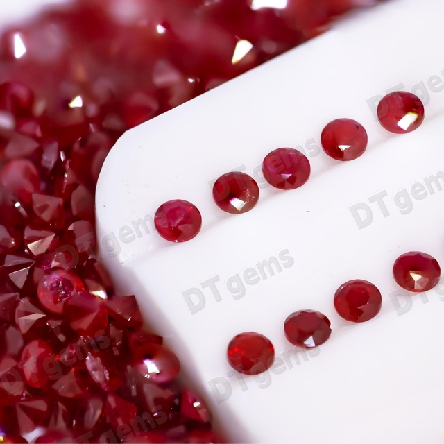 Datian Budget-Friendly Natural Ruby Gemstone 0.7-1.4mm A-Level Round Cut Heat Treated for Jewelry Crafting