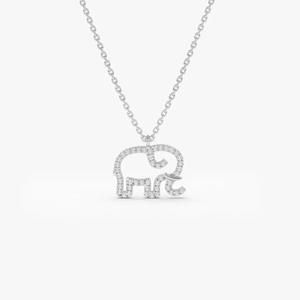 <b>Elephant</b> Pendant Necklace Gold Zinc Alloy Pave Setting Animal Shape Jewelry <b>Gift</b> - Product Image 5