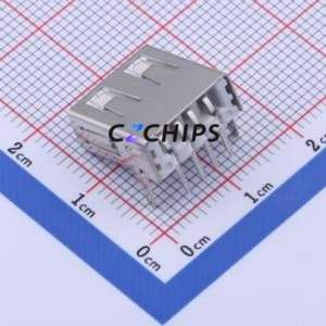 903-242A1027S10200 USB Connector Bent Lead Through Hole Connector Type-A USB 2.0 Female Right Angle Insert - Product Image 2