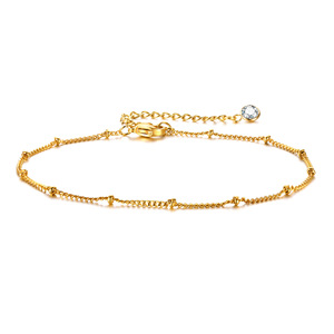 Anmu-tobillera básica de verano para mujer, joyería con cuentas de acero inoxidable para decoración de pie - Product Image 4