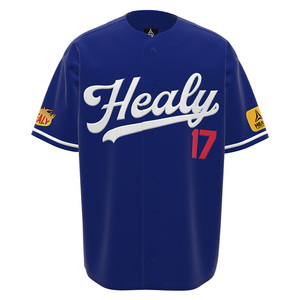 Maillot de baseball respirant à col ras du cou en maille nid d'abeille haute densité, séchage rapide, été, polyester/coton, tendance rétro, boutonné, unisexe - Product Image 1