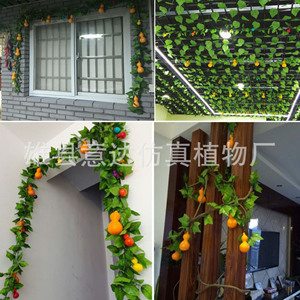 Guirlandes de fruits artificiels 200 cm en tissu mousse pour décoration de plafond style ferme - Product Image 3
