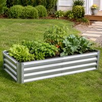 Bac à légumes surélevé en métal, jardinière extérieure galvanisée, bac surélevé pour la culture de légumes, fleurs, herbes et plantes succulentes