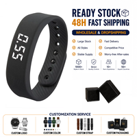 Bracelet intelligent en silicone de haute qualité avec écran LED, étanche, alarme par vibration, rappel, podomètre sportif pour hommes et femmes