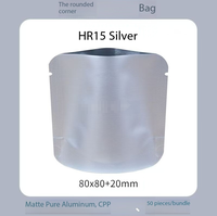 Sacs refermables en aluminium de forme carrée MOMI CBR Mini, sacs en mylar avec fermeture éclair pour le stockage des aliments - Logo personnalisé, prêts à être expédiés