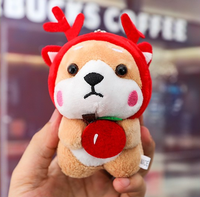 Porte-clés en peluche douce en forme d'ours mignon, personnalisables en gros avec logo sur mesure - Cadeau de Noël
