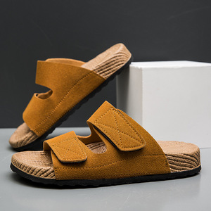 Sandales <span class=keywords><strong>Birkenstock</strong></span> de luxe léger pour hommes, en cuir respirant et anti-odeur, à enfiler, couleur unie, grandes tailles, pour la détente et la conduite estivale - Product Image 5
