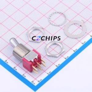 7211T1CGE Toggle Switch Through hole Component (THT) Switch Single Pole Three Throw 120V 28V Cylindrical Knob - Product Image 1