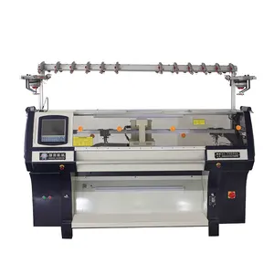 High Speed Double Head Single System Fully Computerized Jacquard Polo T Shirt Collar Cuffs Knitting Machine