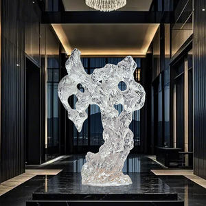 Escultura de Resina Transparente con Diseño de Piedra Taihu, Adorno para Sala de Estar, Entrada, Hotel, Club, Casa Modelo, Decoración Suave, Pieza de Arte Abstracto - Product Image 3