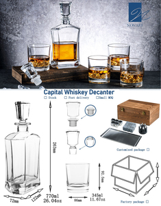 25 Oz Nhà Máy Bán Buôn Chì Miễn Phí Tinh Thể Đồng Bằng Tùy Chỉnh Whiskey Decanter Niêm Phong - Product Image 3