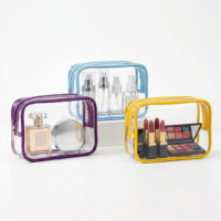 Grande trousse de toilette transparente en PVC, approuvée TSA, étanche, avec fermeture éclair, personnalisable avec logo, pour femme