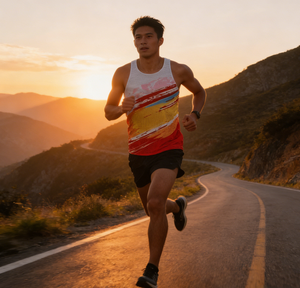 CL065 Custom Sublimated Unisex Crew Neck Regular Fit Quick Dry <b>Reflective</b> Racer Back Marathon Singlet Breathable - Product Image 4