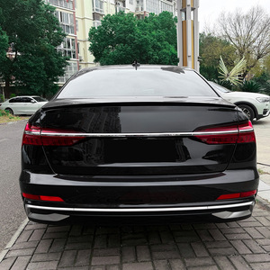 Audi Rear Spoiler Piano <b>Black</b> Carbon Fiber Texture ABS Ducktail Trunk <b>Wing</b> 2018-2025 C8 S6 - Product Image 3