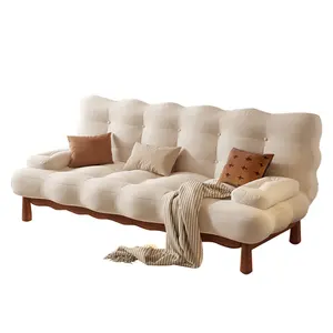 Wohn möbel Faltbares Sofa Sperma bett Massivholz rahmen Samts toff Vintage Klapp sofa