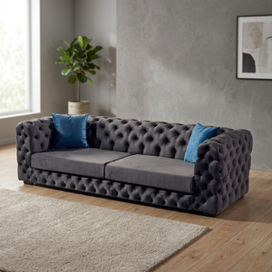 Sofá Esquinero Chesterfield de Lujo, Moderno y Convertible, Tapizado en Tela de Alta Calidad con Certificación OKEO TEX, Muebles Turcos - Product Image 2