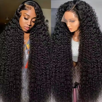 Perruques frontales en dentelle HD 13x6 Deep Wave bouclées pré-épilées, sans colle, en cheveux humains brésiliens vierges naturels non traités