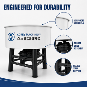 Corey JW750 Vertical Concrete <b>Pan</b> Mixer Forced Action <b>Electric</b> Cement Mixer for Mortar and Concrete - Product Image 2