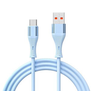 Silicone Fast <b>Charging</b> <b>Cable</b> Type C 1 Meter For Mobile Phone Power Bank Purple - Product Image 5