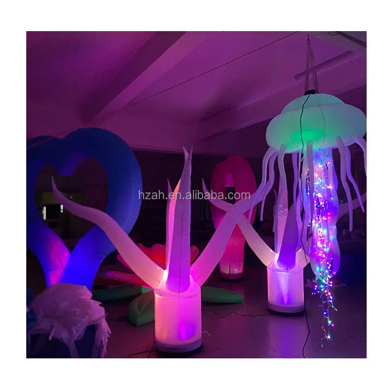 Éclairage LED Cœur Gonflable Méduse Gonflable Algues Gonflables pour Accessoires de Fête Décoratifs