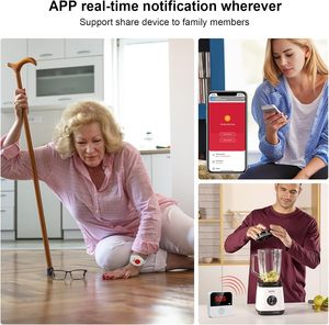 ANGUS - Sistema de Alerta para Cuidadores con WiFi para Personas Mayores, Sin Cuota Mensual, Botón de Pánico SOS, Reloj Compatible con Tuya Smart/Smart <span class=keywords><strong>Alarm</strong></span> - Product Image 5