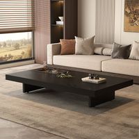 Table basse carrée minimaliste en bois massif de haute qualité, moderne et simple, avec pieds en acier inoxydable et grain de noyer