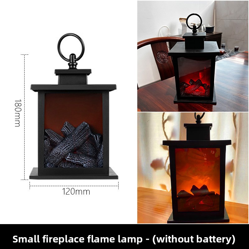 Luz de chimenea pequeña negra sin batería.