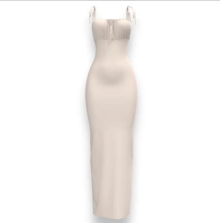 Shop Custom Logo Long Dress Modal Bodycon Lounge Women Maxi Basic  Sleeveless Spandex Soft Lounge Slip Dresses