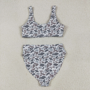 Trajes de Baño de 2 Piezas para Mujer, Estilo Playero, Camuflaje, Alta Calidad, Precio de Fábrica, Disponibles al por Mayor - Product Image 4